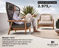 Promoties Gloster fern fauteuil lage rug - Gloster - Geldig van 17/03/2024 tot 31/05/2024 bij Sijben