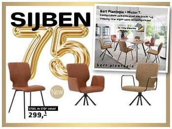 Promotions Stoel in stof - Produit Maison - Sijben - Valide de 17/03/2024 à 31/05/2024 chez Sijben