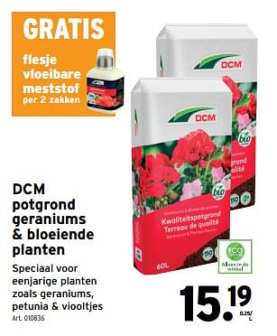 Promotions Dcm potgrond geraniums + bloeiende planten - DCM - Valide de 10/04/2024 à 23/04/2024 chez Gamma