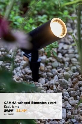 Promotions Gamma tuinspot edmonton zwart - Gamma - Valide de 10/04/2024 à 23/04/2024 chez Gamma
