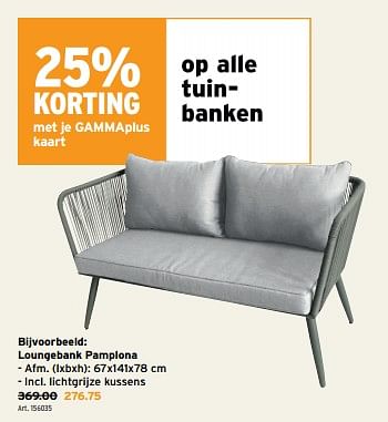 Promoties Loungebank pamplona - Huismerk - Gamma - Geldig van 10/04/2024 tot 23/04/2024 bij Gamma