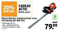 Black+decker heggenschaar accu gtc1845l20-qw-Black & Decker