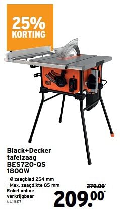 Promotions Black+decker tafelzaag bes720-qs - Black & Descker - Valide de 10/04/2024 à 23/04/2024 chez Gamma