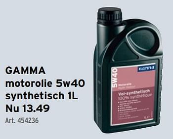 Promotions Gamma motorolie 5w40 synthetisch - Gamma - Valide de 10/04/2024 à 23/04/2024 chez Gamma