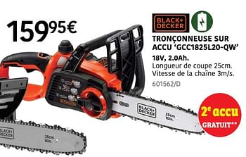 Promoties Black + decker tronçonneuse sur accu gcc1825l20-qw - Black & Decker - Geldig van 04/04/2024 tot 30/06/2024 bij HandyHome