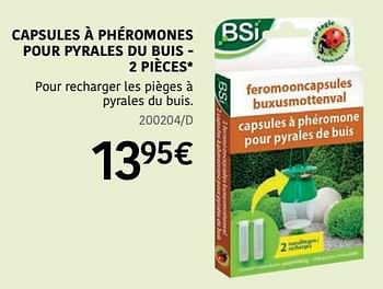 Promoties Capsules à phéromones pour pyrales du buis 2 pièces - BSI - Geldig van 04/04/2024 tot 30/06/2024 bij HandyHome