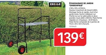 Promoties Échafaudage de jardin gardenfold - Escalo - Geldig van 04/04/2024 tot 30/06/2024 bij HandyHome