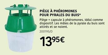 Promoties Piège à phéromones pour pyrales du buis - Huismerk - HandyHome - Geldig van 04/04/2024 tot 30/06/2024 bij HandyHome
