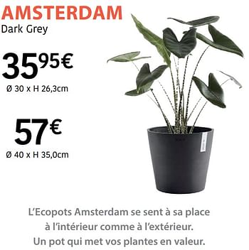 Promotions Amsterdam dark grey - Ecopots - Valide de 04/04/2024 à 30/06/2024 chez HandyHome