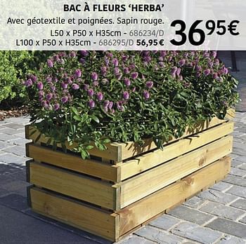 Promoties Bac à fleurs herba - Cartri - Geldig van 04/04/2024 tot 30/06/2024 bij HandyHome