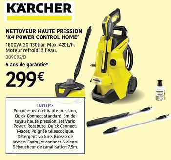 Promotions Kärcher nettoyeur haute pression k4 power control home - Kärcher - Valide de 04/04/2024 à 30/06/2024 chez HandyHome
