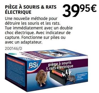 Promoties Piège à souris + rats électrique - BSI - Geldig van 04/04/2024 tot 30/06/2024 bij HandyHome