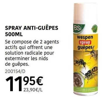 Promotions Spray anti-guêpes - BSI - Valide de 04/04/2024 à 30/06/2024 chez HandyHome