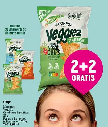 Promoties Chips herbes italiennes - Moonpop - Geldig van 11/04/2024 tot 17/04/2024 bij Delhaize