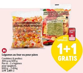Promotions Légumes pour spaghetti - Produit Maison - Delhaize - Valide de 11/04/2024 à 17/04/2024 chez Delhaize