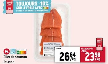 Promotions Filet de saumon - Produit Maison - Delhaize - Valide de 11/04/2024 à 17/04/2024 chez Delhaize