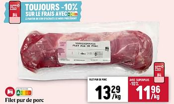 Promoties Filet pur de porc - Huismerk - Delhaize - Geldig van 11/04/2024 tot 17/04/2024 bij Delhaize
