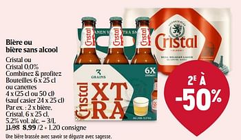 Promoties Bière, cristal - Cristal - Geldig van 11/04/2024 tot 17/04/2024 bij Delhaize
