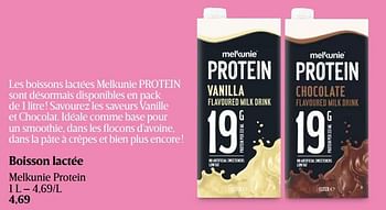 Promoties Boisson lactée melkunie protein - Melkunie - Geldig van 11/04/2024 tot 17/04/2024 bij Delhaize