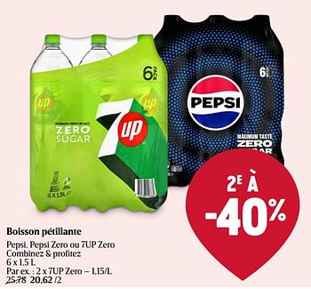 Promotions Boisson pétillante 7up zero - 7-Up - Valide de 11/04/2024 à 17/04/2024 chez Delhaize