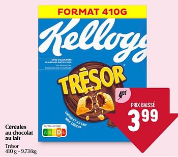 Promoties Céréales au chocolat au lait - Tresor - Geldig van 11/04/2024 tot 17/04/2024 bij Delhaize
