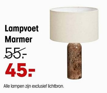 Promotions Lampvoet marmer - Produit maison - Kwantum - Valide de 15/04/2024 à 05/05/2024 chez Kwantum