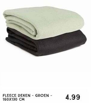 Promoties Fleece deken groen - Huismerk - Xenos - Geldig van 17/03/2024 tot 29/06/2024 bij Xenos