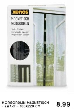 Promoties Horgordijn magnetisch zwart - Huismerk - Xenos - Geldig van 17/03/2024 tot 29/06/2024 bij Xenos