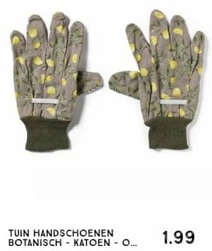 Promoties Tuin handschoenen botanisch katoen - Huismerk - Xenos - Geldig van 17/03/2024 tot 29/06/2024 bij Xenos