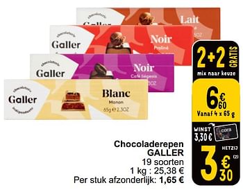 Promoties Chocoladerepen galler - Galler - Geldig van 16/04/2024 tot 22/04/2024 bij Cora
