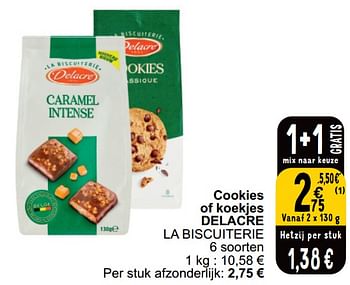 Promotions Cookies of koekjes delacre la biscuiterie - Delacre - Valide de 16/04/2024 à 22/04/2024 chez Cora