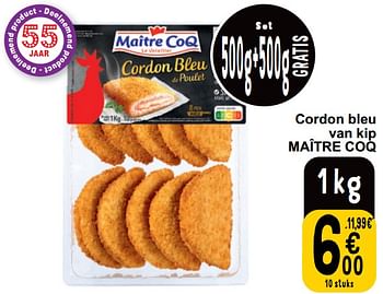 Promoties Cordon bleu van kip maître coq - Maitre Coq - Geldig van 16/04/2024 tot 22/04/2024 bij Cora