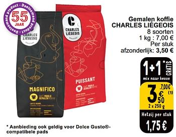 Promotions Gemalen koffie charles liégeois - Charles Liegeois - Valide de 16/04/2024 à 22/04/2024 chez Cora