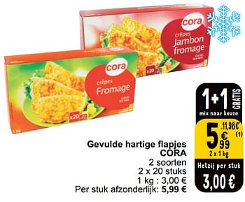 Promoties Gevulde hartige flapjes cora - Huismerk - Cora - Geldig van 16/04/2024 tot 22/04/2024 bij Cora