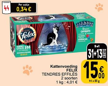 Promoties Kattenvoeding felix tendres effilés - Purina - Geldig van 16/04/2024 tot 22/04/2024 bij Cora