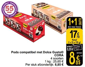 Promoties Pods compatibel met dolce gusto cora - Huismerk - Cora - Geldig van 16/04/2024 tot 22/04/2024 bij Cora