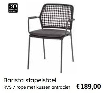 Promotions Barista stapelstoel - 4 Seasons outdoor - Valide de 25/03/2024 à 12/05/2024 chez Europoint