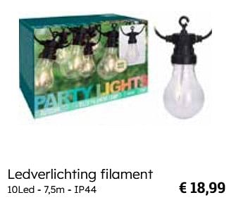 Promotions Ledverlichting filament - Party Light & Sound - Valide de 25/03/2024 à 12/05/2024 chez Europoint