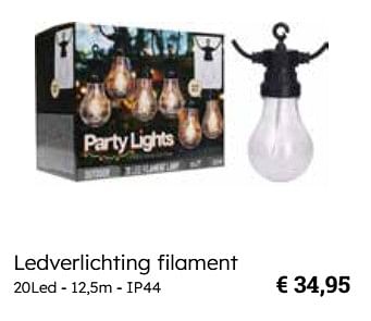 Promotions Ledverlichting filament - Party Light & Sound - Valide de 25/03/2024 à 12/05/2024 chez Europoint