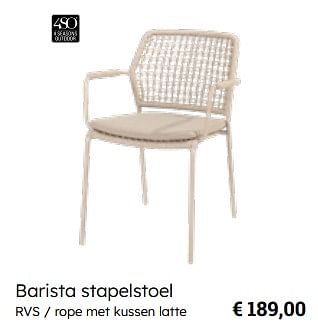 Promotions Barista stapelstoel - 4 Seasons outdoor - Valide de 25/03/2024 à 12/05/2024 chez Europoint