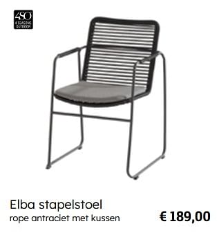Promoties Elba stapelstoel - 4 Seasons outdoor - Geldig van 25/03/2024 tot 12/05/2024 bij Europoint