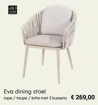Promotions Eva dining stoel - 4 Seasons outdoor - Valide de 25/03/2024 à 12/05/2024 chez Europoint