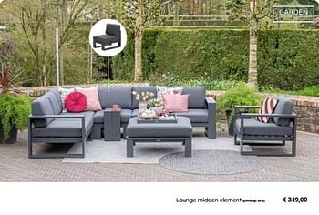 Promoties Lounge midden element - Garden Impressions - Geldig van 25/03/2024 tot 12/05/2024 bij Europoint
