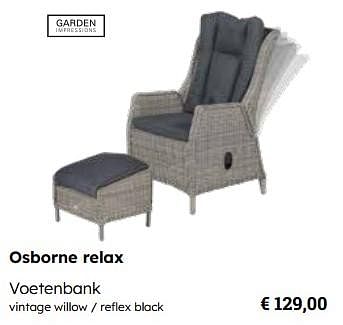 Promotions Osborne relax voetenbank - Garden Impressions - Valide de 25/03/2024 à 12/05/2024 chez Europoint