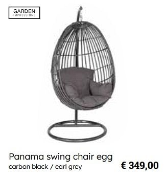 Promotions Panama swing chair egg - Garden Impressions - Valide de 25/03/2024 à 12/05/2024 chez Europoint