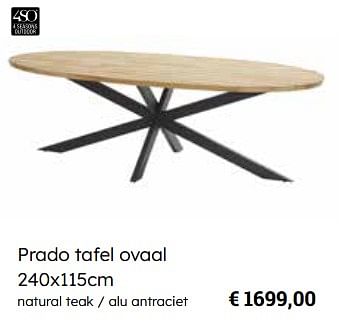Promoties Prado tafel ovaal - 4 Seasons outdoor - Geldig van 25/03/2024 tot 12/05/2024 bij Europoint