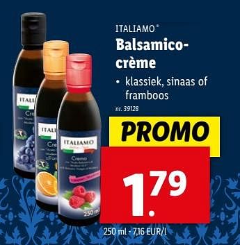 Promotions Balsamicocrème - Italiamo - Valide de 17/04/2024 à 23/04/2024 chez Lidl