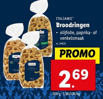 Promoties Broodringen - Italiamo - Geldig van 17/04/2024 tot 23/04/2024 bij Lidl