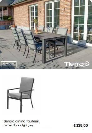 Promoties Sergio dining fauteuil - Garden Impressions - Geldig van 25/03/2024 tot 12/05/2024 bij Europoint