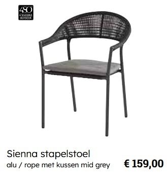 Promoties Sienna stapelstoel - 4 Seasons outdoor - Geldig van 25/03/2024 tot 12/05/2024 bij Europoint